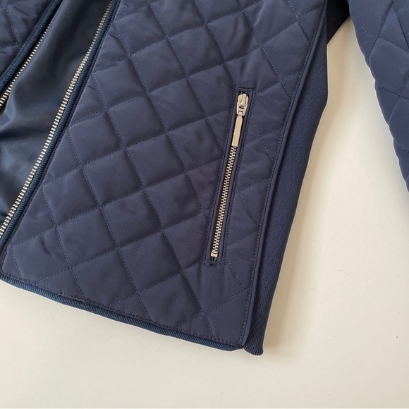 Tommy Hilfiger Quilted Navy Blue Full Zip Winter Jacket, Size S Small - Picture 6 of 15